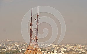 tower top of prag mahal , bhuj, gujrat, india