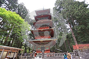tower of Toshogu shrine , dedicated to Tokugawa Leyasu. UNESCO World Heritage Site