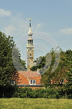 Tower from the town hall from the city of Veere.