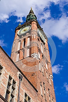 Tower of town hall in Gdansk, Poland
