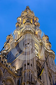Tower of the Town Hall of Grand Place, Brussels