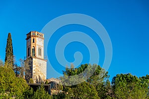 Tower and Trees in Girona, Spain