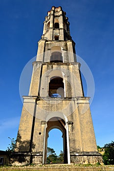 Manaca Iznaga tower in Valle de los Ingenios valley near Trinidad city in Cuba photo