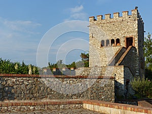 Tower of a Venezian castel to Butrint in Albania.