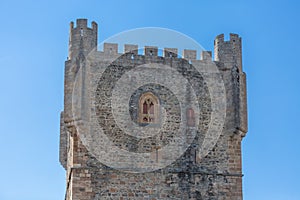 Tower view at Castle of Braganca, an iconic monument building at the Braganca city, portuguese patrimony
