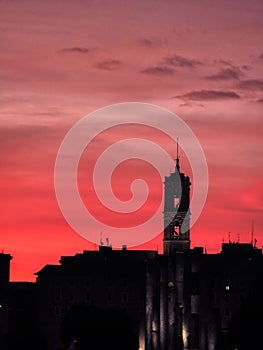 Tower view, at sunset, Rome, Italy