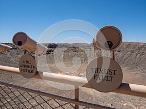 Tower viewers on the viewing platform at the rim of Meteor Crater