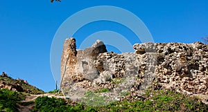 Tower and wall, remains of fortress from Roman times