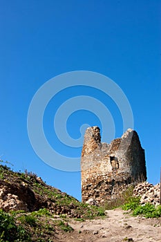 Tower and wall, remains of fortress from Roman times