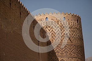 Tower and wall, shiraz, iran