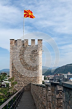 Tower and walls of Kale fortress, Skopje, Macedonia