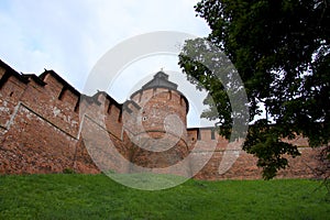 Tower and walls of the Nizhny Novgorod Kremlin.