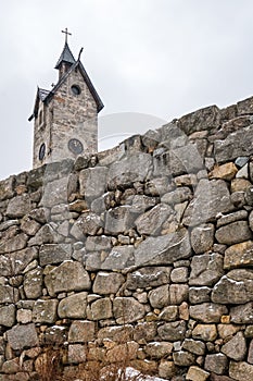 The tower of the Wang Temple in Karpacz