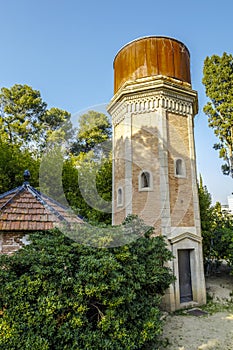 Tower of Water, old deposit of the park, Can Soley Badalona Barcelona, Spain photo
