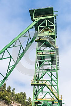 Tower of a well extraction of a mine, Spain