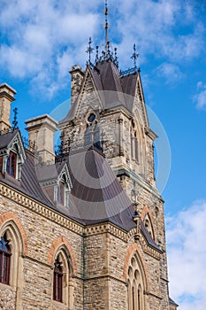 Tower of the West Block on Canada`s Parliament Hill