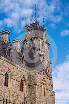 Tower of the West Block on Canada`s Parliament Hill