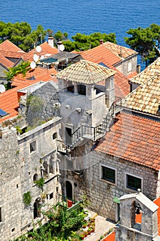 Tower which was part of Marco Polo's home. Korcula, Croatia