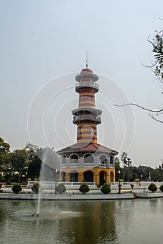 Tower WITHUN THASANA or the sage lookout in Bang Pa-In Royal Palace or the Summer Palace