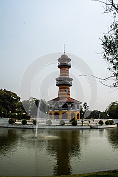 Tower WITHUN THASANA or the sage lookout in Bang Pa-In Royal Palace or the Summer Palace