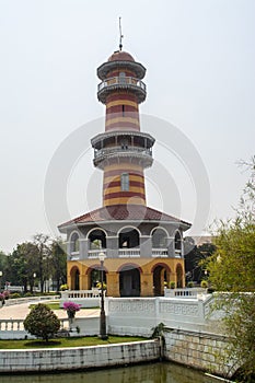 Tower WITHUN THASANA or the sage lookout in Bang Pa-In Royal Palace or the Summer Palace