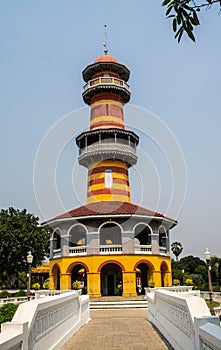 Tower WITHUN THASANA or the sage lookout in Bang Pa-In Royal Palace or the Summer Palace