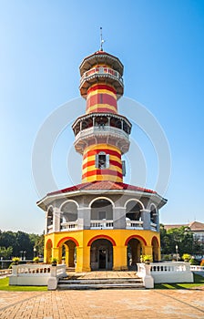 Tower Withun Thasana Sage Lookout in Bang Pa-In Royal Palace Summer Palace in Ayutthaya Province, Thailand