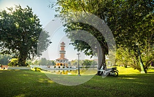 Tower Withun Thasana Sage Lookout in Bang Pa-In Royal Palace Summer Palace in Ayutthaya Province, Thailand