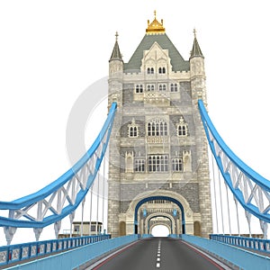 The TowerBridge in London on white. 3D illustration