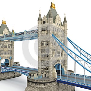 The TowerBridge in London on white. 3D illustration photo