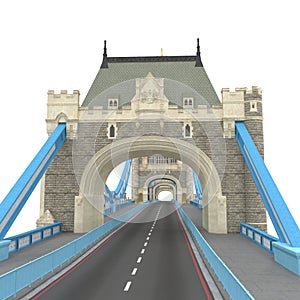 The TowerBridge in London on white. 3D illustration photo