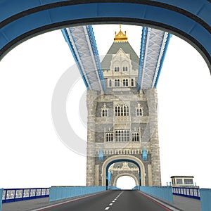 The TowerBridge in London on white. 3D illustration photo
