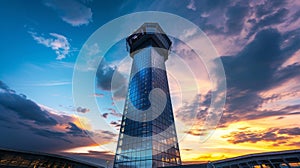 The towering airport billboard stretches high into the sky reminding passersby of the endless possibilities that await photo