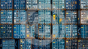 Towering Cargo: Containers Stacked Up High