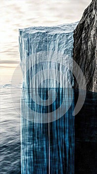 Half-submerged iceberg revealing its hidden depths photo