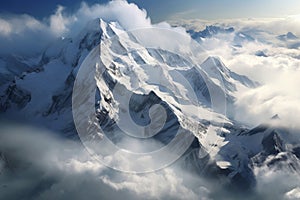 Towering Massive avalanche mountains. Generate Ai