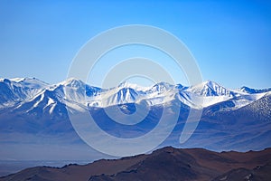 The towering rolling snow mountains of xinjiang