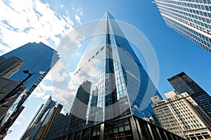 Skyscraper against sky building glass background photo