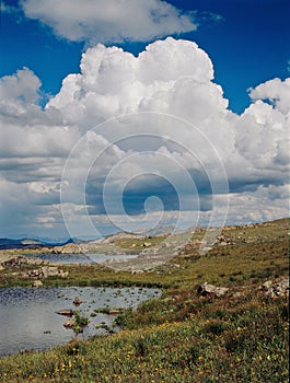 Towering umulonimbus cloud in the Weminuche Wilderness, Colorado