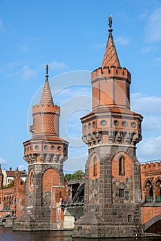 The towers of the beautiful Oberbaumbruecke in Berlin