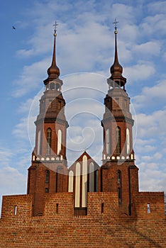 Towers of cathedral under sky
