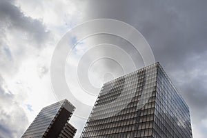 Towers and cloudy sky in the city