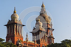 Towers and domes of the High Court in Chennai, photo