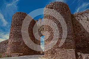 Towers beside the doorway of Evoramonte