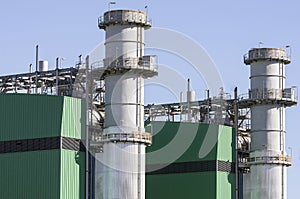 Towers of evaporation of a thermal power plant