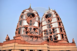 Towers of an ISKCON temple in Delhi photo
