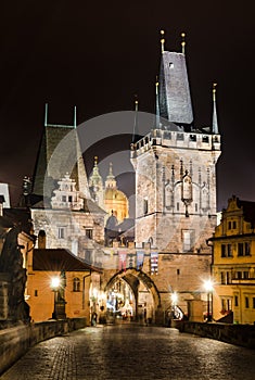 Towers of Mala Strana, on Charles Bridge, Prague