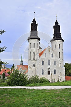 Towers of the medieval Visby cathedral in Gotland