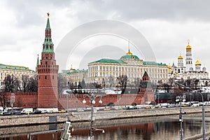 Towers of the Moscow Kremlin, the Grand Kremlin Palace, the Annunciation and Archangel Cathedrals