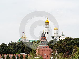 Towers of Moscow Kremlin from Zaryadye park